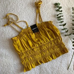 Satin gold cami crop top